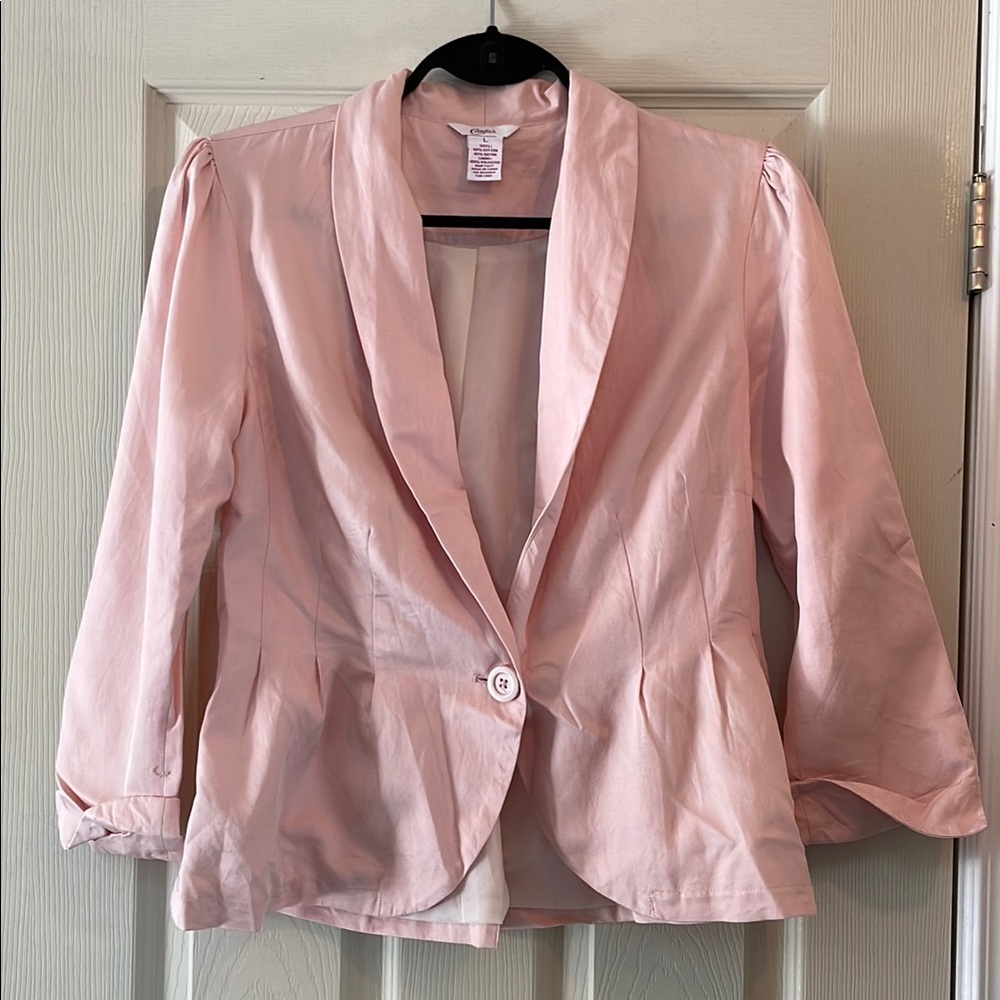 Candie's Pink Blazer Lightweight Open Front